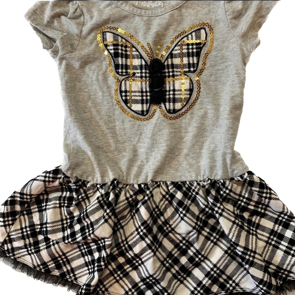 Flapdoodles Butterfly Gold Girls Dress 4